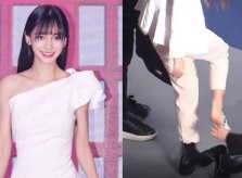 Angelababy bị chỉ trích 'bệnh ngôi sao' vì để trợ lý cởi tất, đi giày cho