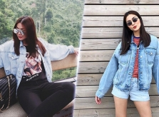 Thanh Hằng, Hà Tăng ưa chuộng áo khoác denim nam tính