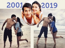 Cha In Pyo và vợ tái hiện nụ hôn trên biển sau 18 năm