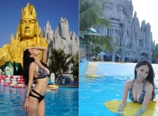 Hot girl Đài Loan bị chỉ trích vì diện bikini trong công viên nước ở Việt Nam