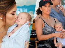 Eva Longoria bế con 2 tháng tuổi đi làm ở trường quay