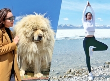 Hoa hậu Huỳnh Vy tập yoga ở hồ thiêng đẹp nhất Tây Tạng