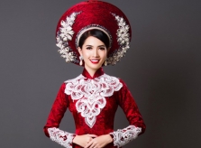 Hoa hậu Phan Thị Mơ gợi ý áo dài cưới rực rỡ cho nàng dâu mùa thu