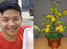 Nam sinh Phú Yên tái chế hoa mai từ vảy cá kiếm tiền triệu
