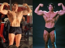 Con trai tái hiện hình ảnh Arnold Schwarzenegger 53 năm trước