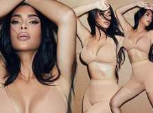 Kim Kardashian gợi cảm khoe dáng 'đồng hồ cát' với nội y màu nude