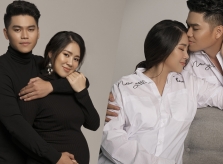 Lê Phương bế bụng bầu chụp ảnh kỷ niệm 3 năm bên chồng trẻ