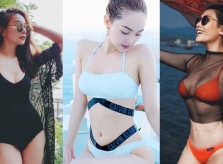 Kiểu mặc áo tắm hiểm hóc giúp Minh Hằng sexy lấn át Thanh Hằng, Hoàng Yến