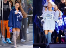 Phong cách thời trang chuộng mốt giấu quần của Ariana Grande