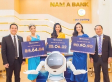 Top 3 Hoa Hậu Hoàn Vũ Việt Nam 2022 trải nghiệm không gian giao dịch số tại Nam A Bank