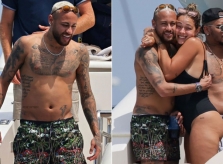 Neymar lộ bụng béo, thắm thiết ôm tình cũ