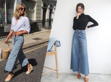 Phối đồ cùng mốt quần jeans ống rộng