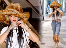 Rihanna mặc quần jeans đính lông gần 360 triệu đồng