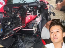 Siêu xe Ferrari 16 tỷ đồng của Tuấn Hưng gặp tai nạn