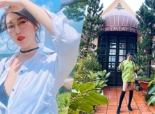 Thúy Ngân check-in đủ kiểu trong khách sạn kiểu Pháp