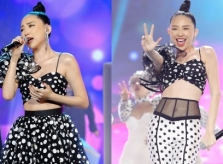 Tóc Tiên thay trang phục ngay trên sân khấu để nhảy bốc lửa