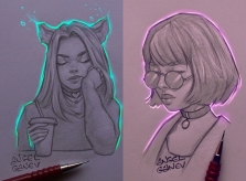 Tranh chì phát sáng độc đáo của họa sĩ điển trai