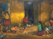 Tuổi thơ Tây Bắc qua tranh vẽ họa sĩ dân tộc Mường