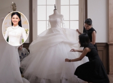 Váy cưới của Á hậu Thanh Tú được làm từ 25 lớp vải