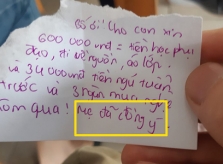 Con gái viết giấy xin tiền bố kèm lời nhắc 'mẹ đã đồng ý'