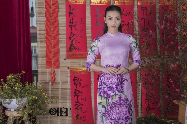 Diện áo dài tôn dáng đón Xuân sang